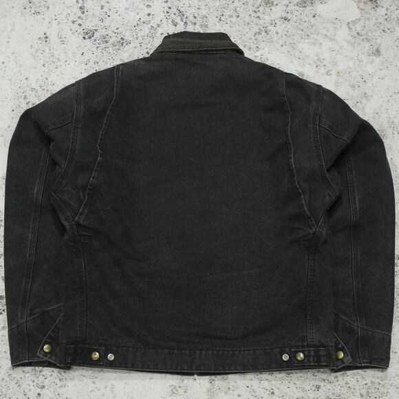 RARE Vintage Carhartt J43 ONX Onyx Faded Black Detroit Jacket Size Medium - Picture 5 of 16